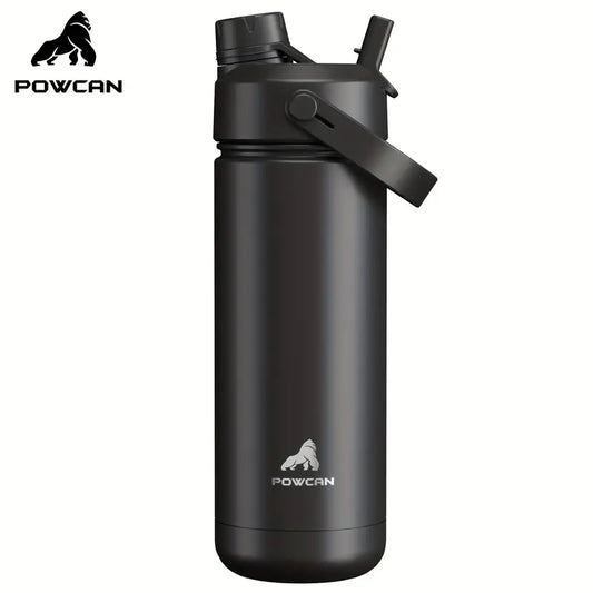 POWCAN 2-in-1 Insulated Water Bottle (530ml) – Stainless Steel, Leak-Proof, 24H Cold