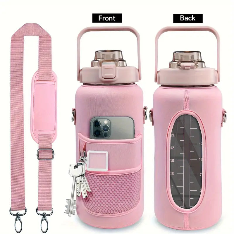 💧 HydraMate™ Insulated Water Bottle | Leak-Proof, Dual Lid & Storage Sleeve for Gym & Daily Hydration 🏋️♂️🚶♀️