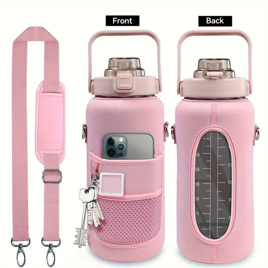 💧 HydraMate™ Insulated Water Bottle | Leak-Proof, Dual Lid & Storage Sleeve for Gym & Daily Hydration 🏋️♂️🚶♀️