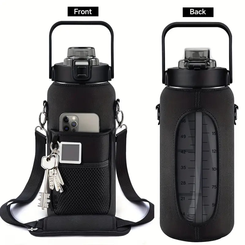 💧 HydraMate™ Insulated Water Bottle | Leak-Proof, Dual Lid & Storage Sleeve for Gym & Daily Hydration 🏋️♂️🚶♀️
